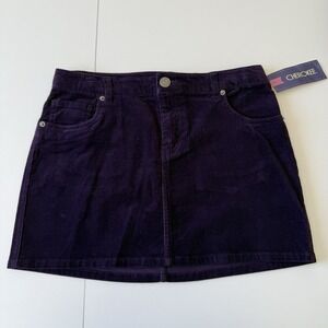 NWT Cherokee‎ Dark Purple Phantom Grape Corduroy Mini Skirt Size XL 14/16